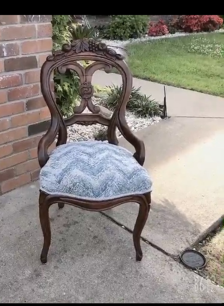 Antique chair reupholstery