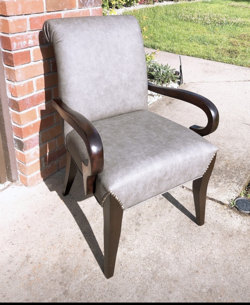 Refinished accent chair after restoration
