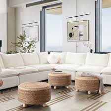 Custom modern white sectional upholstery